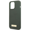 Kryt Guess SILICONE LOGO PLATE MagSafe iPhone 13 Pro - zelená