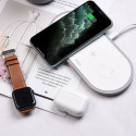 HOCO CW24 Bezdrátová nabíječka 3v1 pro iPhone, Watch a AirPods, bílá