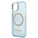 Kryt Guess Gold Outline MagSafe pro iPhone 13 – modrý