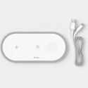HOCO CW24 Bezdrátová nabíječka 3v1 pro iPhone, Watch a AirPods, bílá