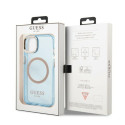 Kryt Guess Gold Outline MagSafe pro iPhone 13 – modrý