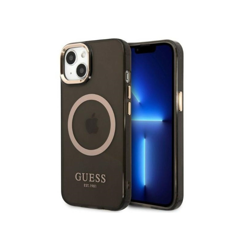 Kryt Guess GOLD OUTLINE pro iPhone 13 - černý