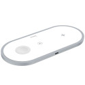 HOCO CW24 Bezdrátová nabíječka 3v1 pro iPhone, Watch a AirPods, bílá
