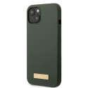 Kryt Guess Silicone Logo Plate MagSafe pro iPhone 13 – zelená/khaki
