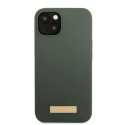 Kryt Guess Silicone Logo Plate MagSafe pro iPhone 13 – zelená/khaki