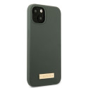 Kryt Guess Silicone Logo Plate MagSafe pro iPhone 13 – zelená/khaki