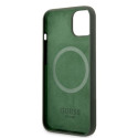 Kryt Guess Silicone Logo Plate MagSafe pro iPhone 13 – zelená/khaki