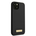 Kryt Guess Silicone Logo Plate MagSafe pro iPhone 13 mini - black