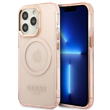 Kryt GUESS Gold Outline Translucent MagSafe pro iPhone 13 Pro Max - pi
