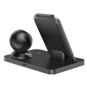 HOCO CW33 Bezdrátová 15W nabíječka 3v1 pro iPhone, Watch a AirPods, černá