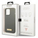 Kryt Guess Silicone Logo Plate MagSafe pro iPhone 13 Pro Max - šedá