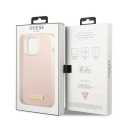 Kryt Guess Silicone Logo Plate MagSafe pro iPhone 13 Pro Max - růžov