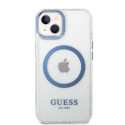 Kryt Guess METAL OUTLINE pro iPhone 14 Plus - modrá