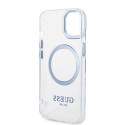 Kryt Guess METAL OUTLINE pro iPhone 14 Plus - modrá