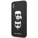 Kryt Karl Lagerfeld Saffiano Karl&Choupette Head iPhone XS Max černý