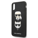 Kryt Karl Lagerfeld Saffiano Karl&Choupette Head iPhone XS Max černý