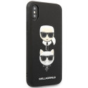 Kryt Karl Lagerfeld Saffiano Karl&Choupette Head iPhone XS Max černý