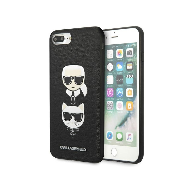 Kryt Karl Lagerfeld SAFFIANO KARL&CHOUPETTE pro iPhone 7 Plus / iPhone 8 Plus - černá