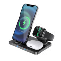 HOCO CW33 Bezdrátová 15W nabíječka 3v1 pro iPhone, Watch a AirPods, černá