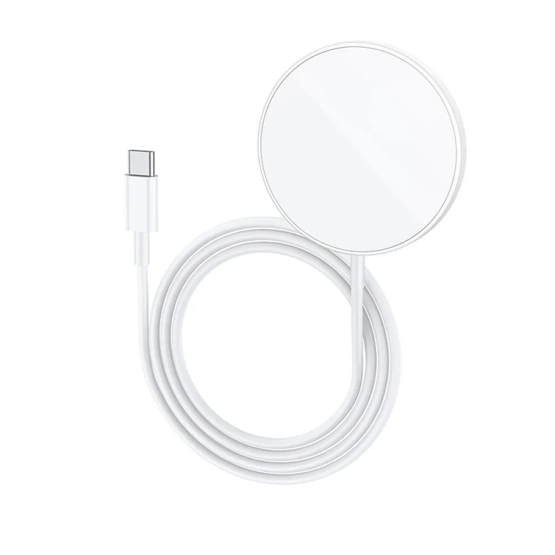 HOCO CW34 Bezdrátová magnetická (MagSafe) nabíječka 2v1 pro iPhone a Apple Watch, 15W, bílá