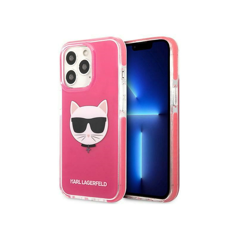 Kryt Karl Lagerfeld CHOUPETTE HEAD pro iPhone 13 Pro - fuksjový