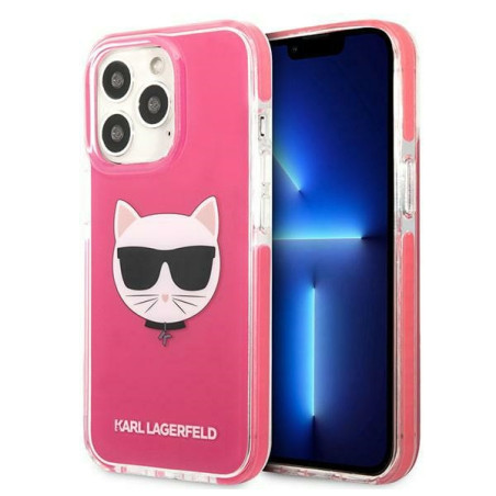 Kryt Karl Lagerfeld CHOUPETTE HEAD iPhone 13 Pro - fuksjový