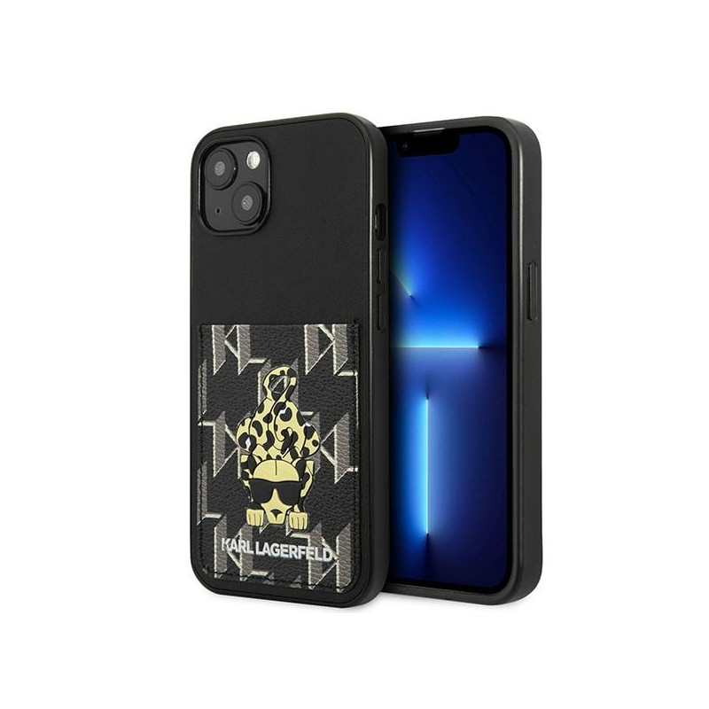 Kryt Karl Lagerfeld KARLIMALS Cardslot pro iPhone 13 - černý