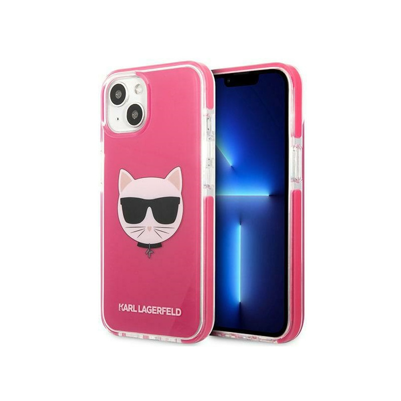 Kryt Karl Lagerfeld CHOUPETTE HEAD pro iPhone 13 - fuchsia