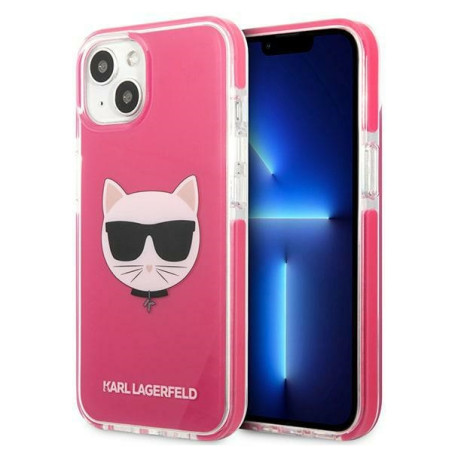 Kryt Karl Lagerfeld CHOUPETTE HEAD pro iPhone 13 - fuchsia