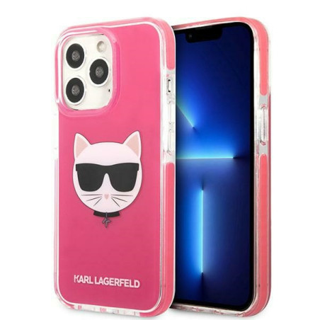 Kryt Karl Lagerfeld CHOUPETTE HEAD iPhone 13 Pro Max - fuksjowy