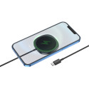 HOCO CW35 Bezdrátová magnetická (MagSafe) USB-C nabíječka se stojánkem, 15W, černá