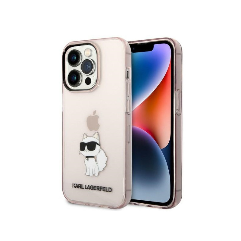 Kryt Karl Lagerfeld KLHCP14LHNCHTCP pro iPhone 14 Pro - růžová/pink hardcase Ikonik Choupette