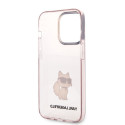 Kryt Karl Lagerfeld Choupette pro iPhone 14 Pro růžová