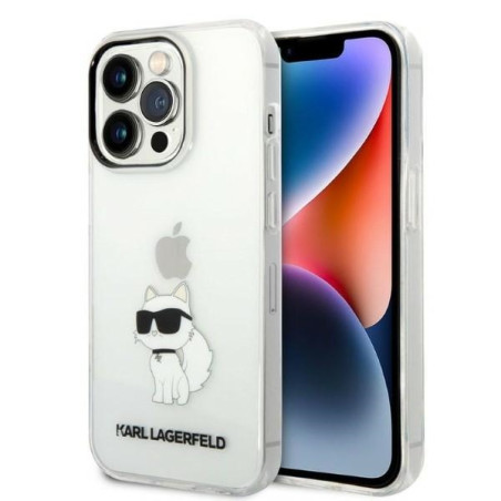Kryt Karl Lagerfeld CHOUPETTE pro iPhone 14 Pro – transparentní