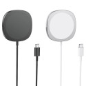 HOCO CW35 Bezdrátová magnetická (MagSafe) USB-C nabíječka se stojánkem, 15W, černá