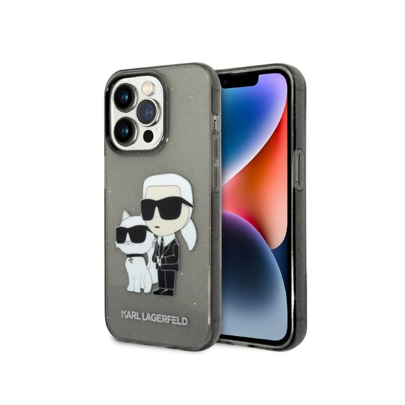 Kryt Karl Lagerfeld KARL&Choupette pro iPhone 14 Pro - černý
