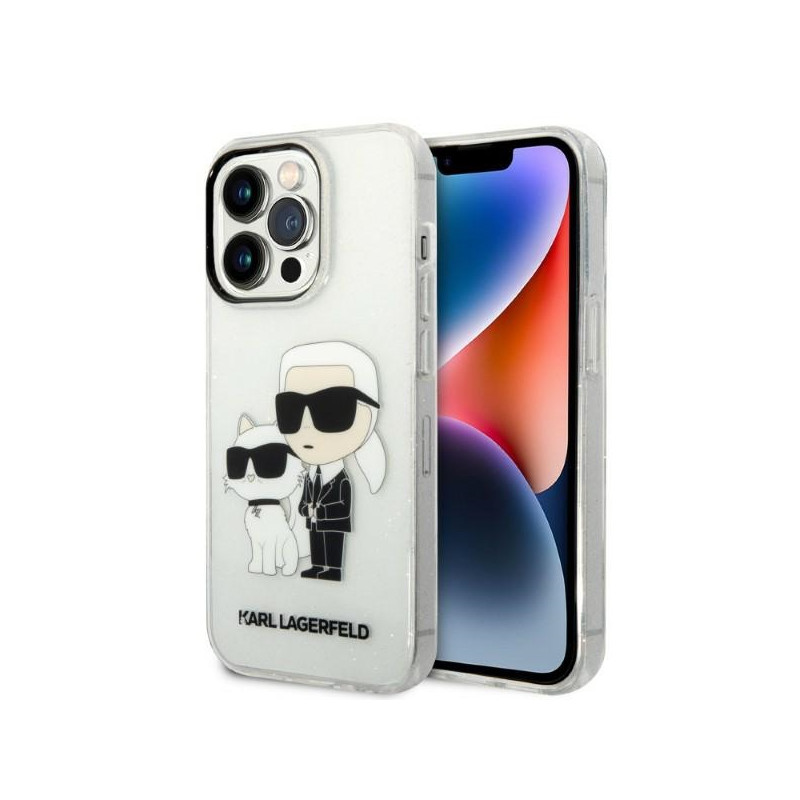 Kryt Karl Lagerfeld KARL&CHOUPETTE pro iPhone 14 Pro - transparent