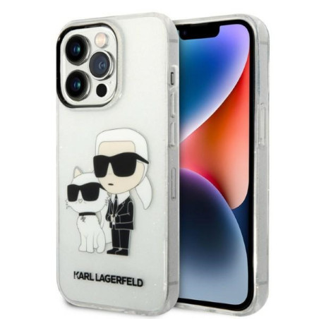 Kryt Karl Lagerfeld KARL&CHOUPETTE pro iPhone 14 Pro - transparent
