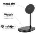 HOCO CW40 Bezdrátová MagSafe 20W nabíječka 3v1 pro iPhone, Watch a AirPods, černá