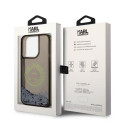 Kryt Karl Lagerfeld LIQUID GLITTER RSG pro iPhone 14 Pro - black