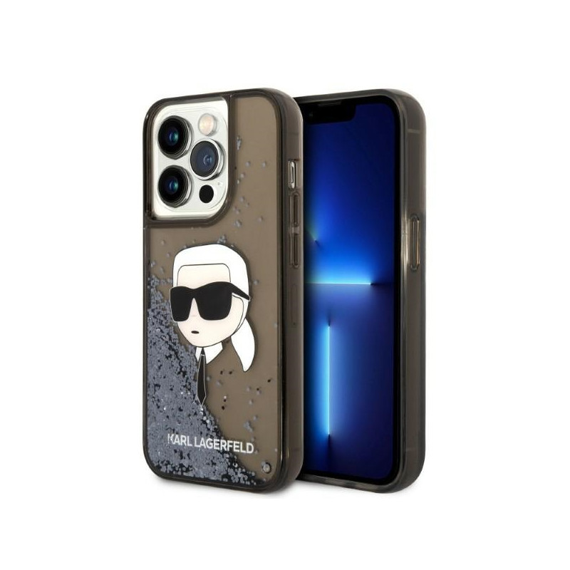 Kryt Karl Lagerfeld KLHCP14LLNKHCK pro iPhone 14 Pro - black/black hardcase Glitter Karl Head
