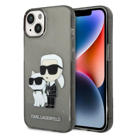 Kryt Karl Lagerfeld KARL&Choupette pro iPhone 14 Plus černý