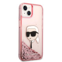 Kryt Karl Lagerfeld Glitter Karl's Head iPhone 14 Plus - růžová