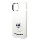 Kryt Karl Lagerfeld CHOUPETTE Silicone Ikonik iPhone 14 Plus bílá