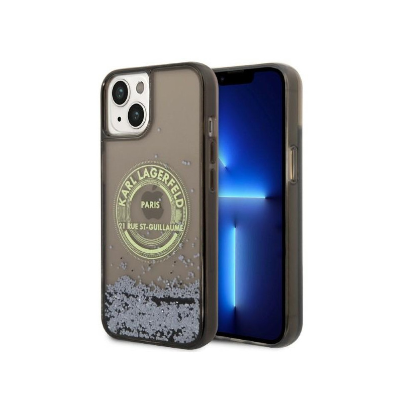 Kryt Karl Lagerfeld LIQUID GLITTER RSG pro iPhone 14 - black