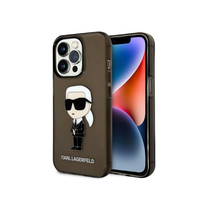 Kryt Karl Lagerfeld IKONIK Karl pro iPhone 14 Pro Max - black