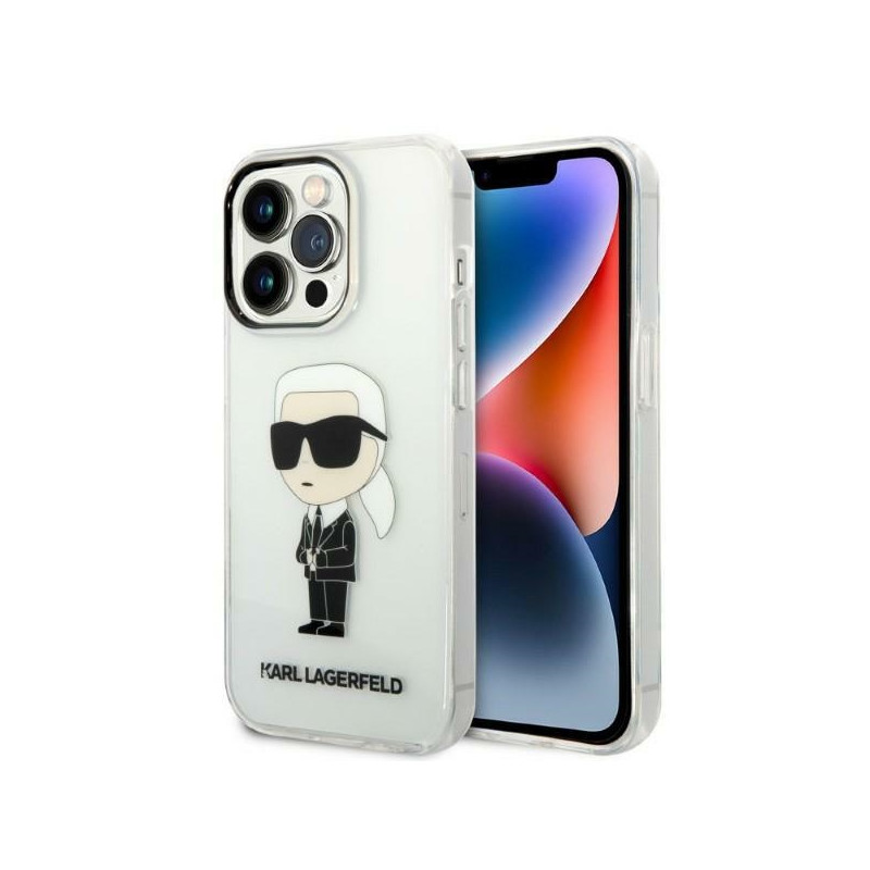 Kryt Karl Lagerfeld IKONIK Karl pro iPhone 14 Pro Max - transparentní