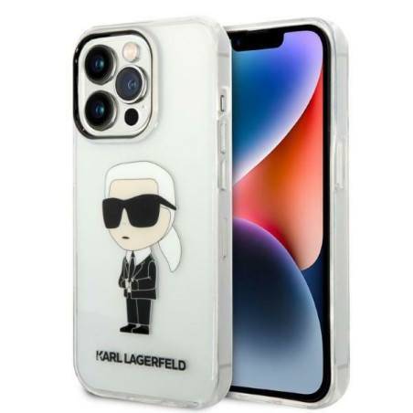 Kryt Karl Lagerfeld IKONIK Karl pro iPhone 14 Pro Max - transparentní