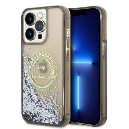 Kryt Karl Lagerfeld LIQUID GLITTER RSG iPhone 14 Pro Max - černý
