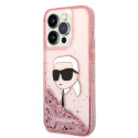 Kryt Karl Lagerfeld GLITTER Karl's Head iPhone 14 Pro Max - růžová